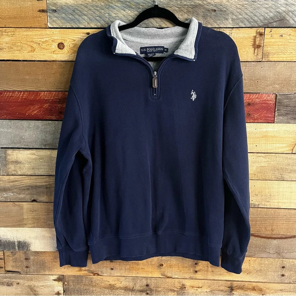 U.S. Polo Assn. Navy 1/4 Zip‎ Pullover Size XL - Picture 1 of 7